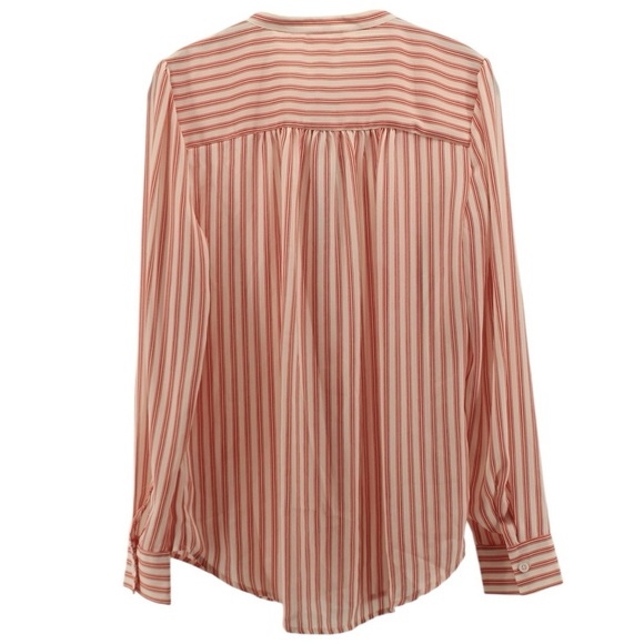 NEW Popsugar Red and White Candy Striper Long Sleeve Blouse Top Size M - Picture 3 of 9